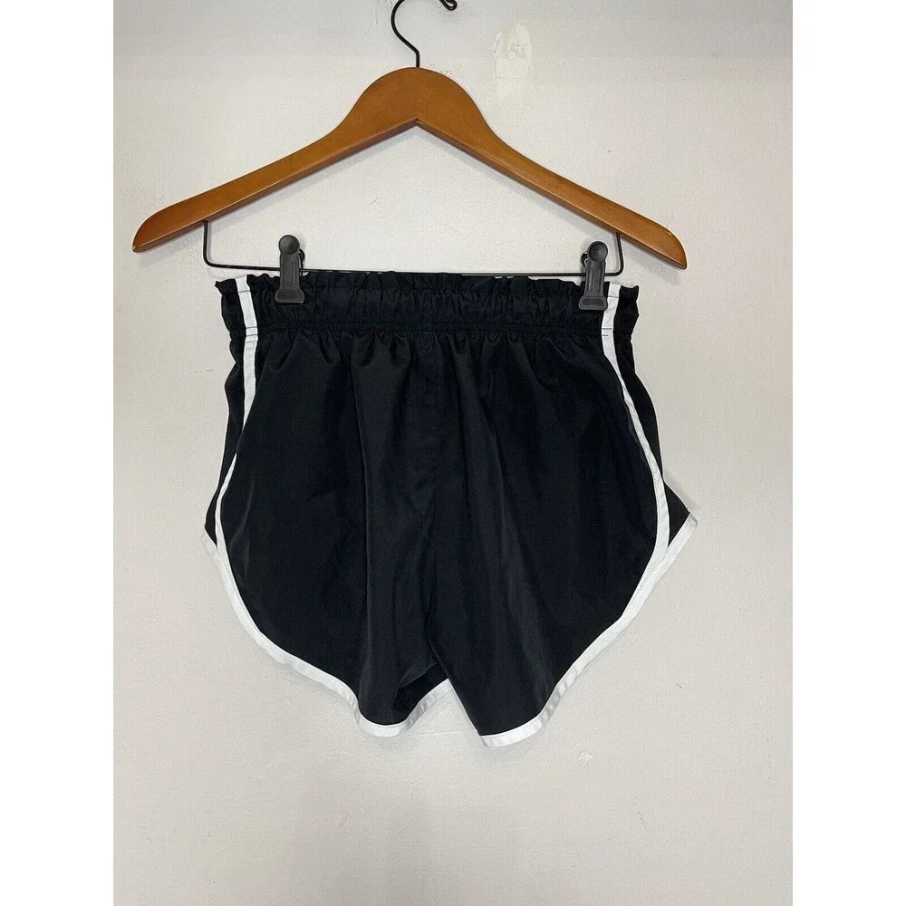 Nike Dri Fit Womens Small Running Shorts Lined Black White Active